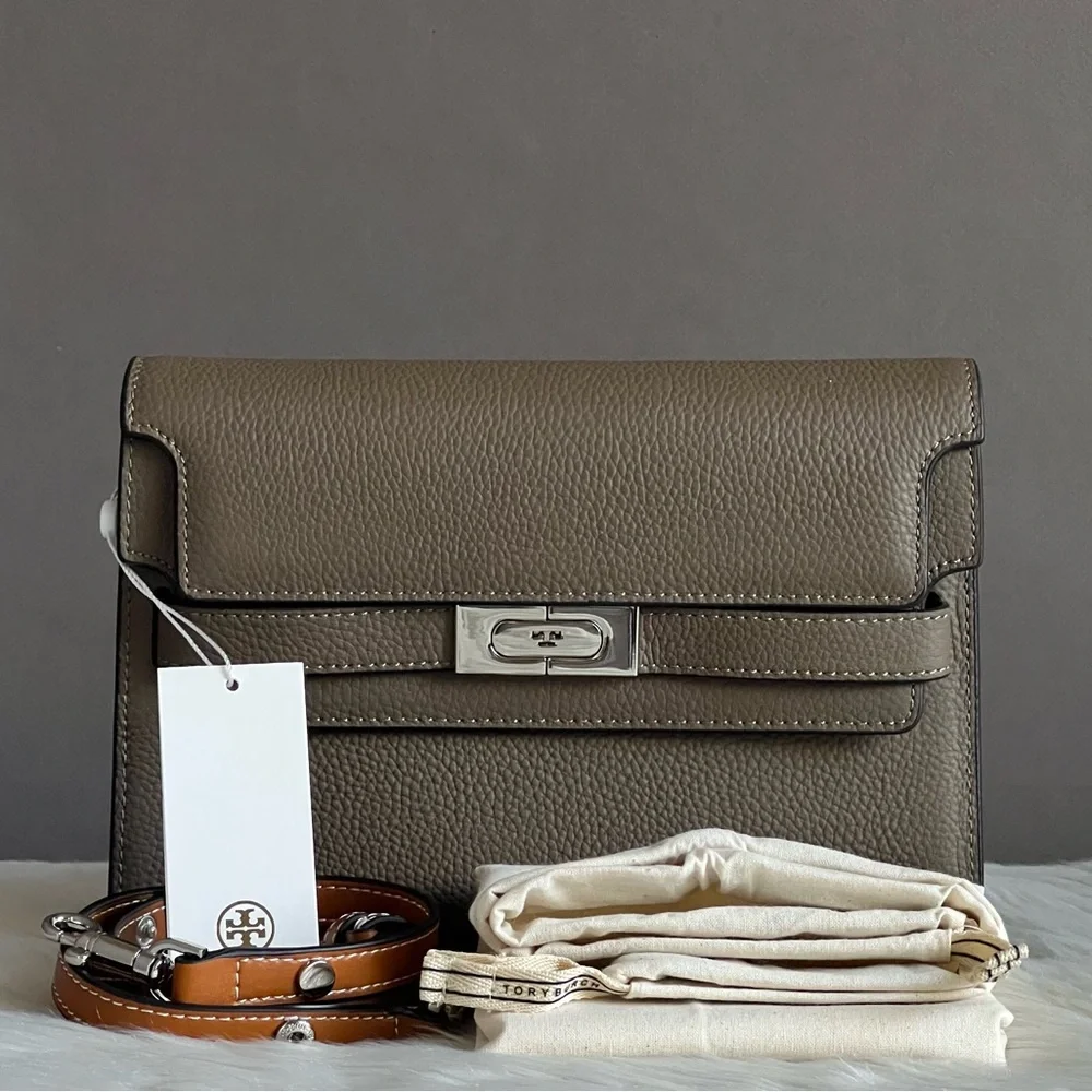 💰SOLD - 158723 - Tory Burch Lee Radziwill Pebbled Shoulder Bag - Picture 14 of 16
